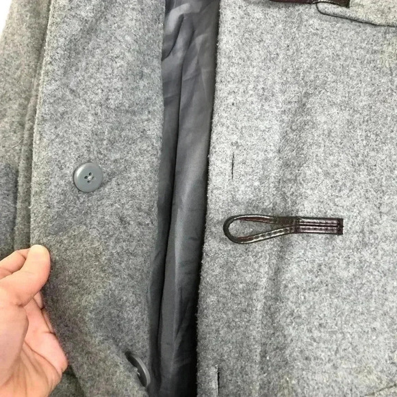 GAP Factory Grey Wool Blend Hooded Pea Coat Sz XS - Picture 8 of 16